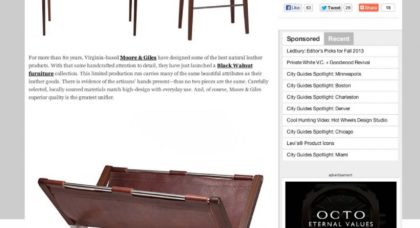 Moore & Giles Black Walnut Furniture Cool Hunting