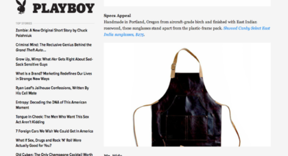 Playboy Feature on Moore & Giles Oak Leather Apron