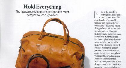 Moore and Giles in the October issue of Robb Report - Leather Bags