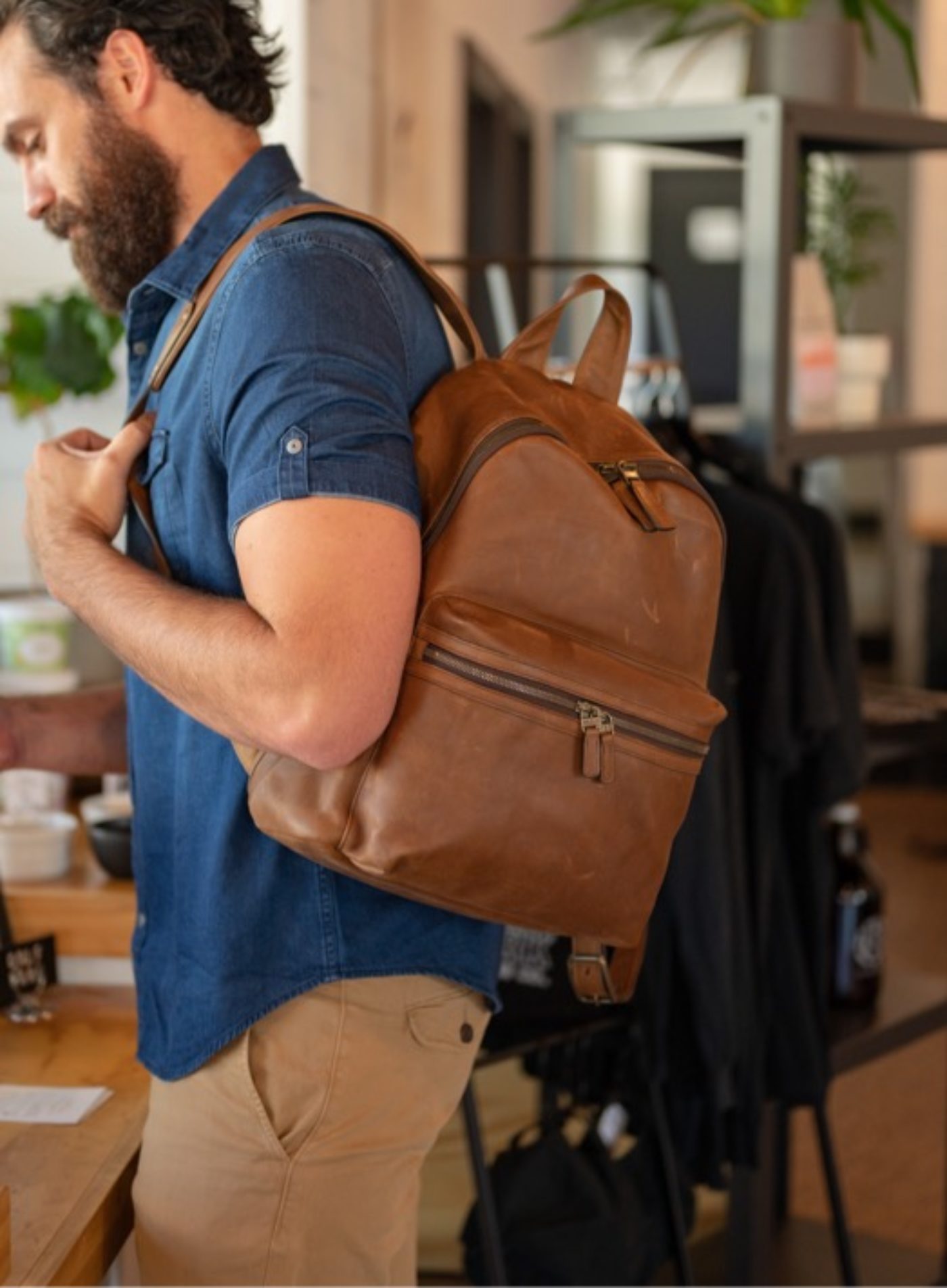 Reclaimed Leather Back Pack